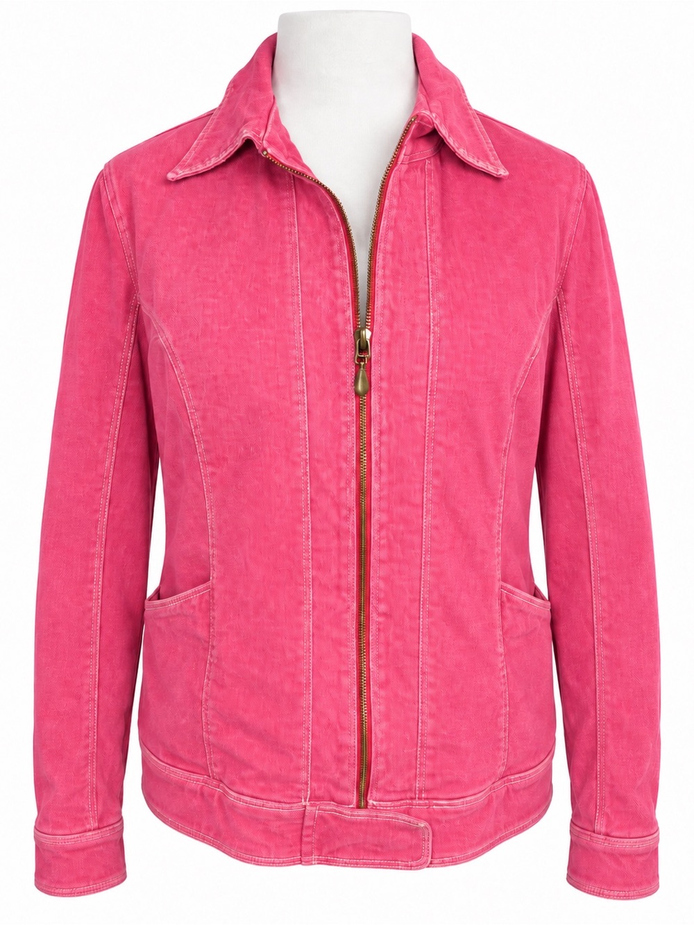 Orvis Raspberry Pink Stretch Denim Zip-Front Jacket – Women’s 14
